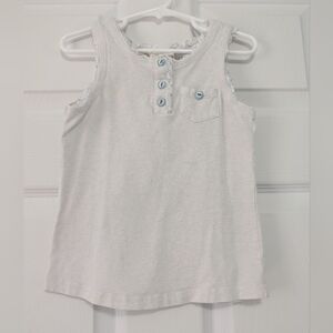 Matilda Jane Cream Tank Top with Button Placket Girls Size 6T
